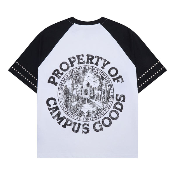 Campus “Seraph” Black Varsity Raglan Tee – Era Clothing Store
