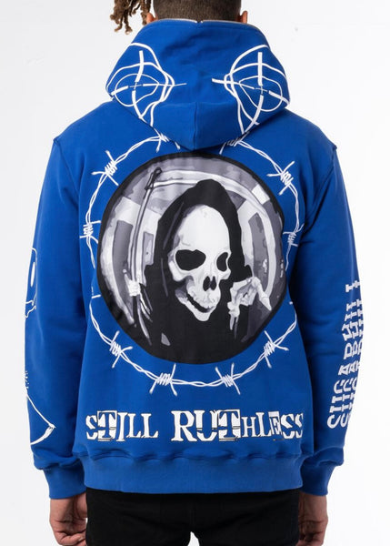 SugarHill “Ruthless” Blue Zip Up Hoodie – Era Clothing Store