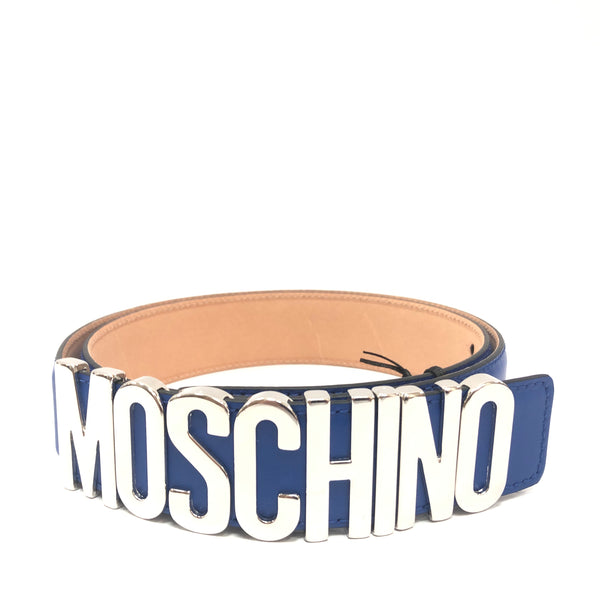 Moschino Couture Calf Logo Belt (Blue) – Era Clothing Store