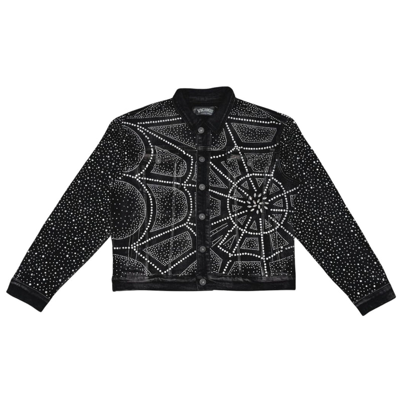 Vicious “Embellished Rhinestone” Black Denim Jacket