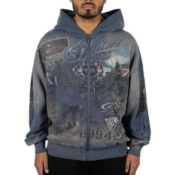 Howlers Club Night Magic Navy Fade Zip Hoodie