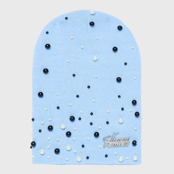 Homme Femme Pearl Beanie In Baby Blue