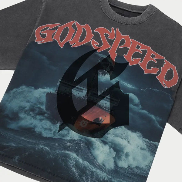Godspeed “Sea Sick” Grey Wash Tee