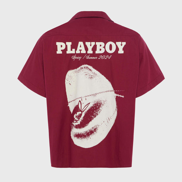 Homme Femme “Playboy” Burgundy Button Up