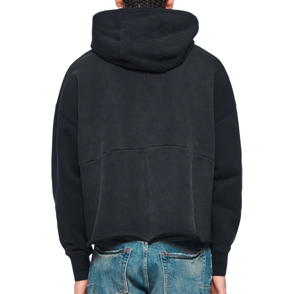 Purple Brand Black Fleece Cut Off Hoodie