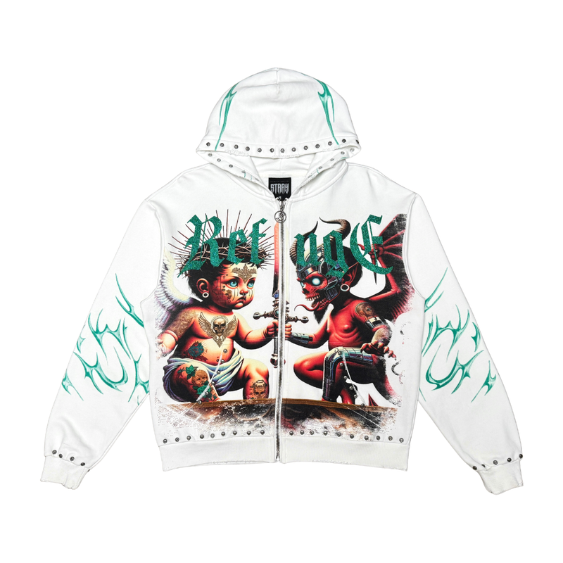 Stray “Refuge” Off White Full Zip Hoodie – Era Clothing Store