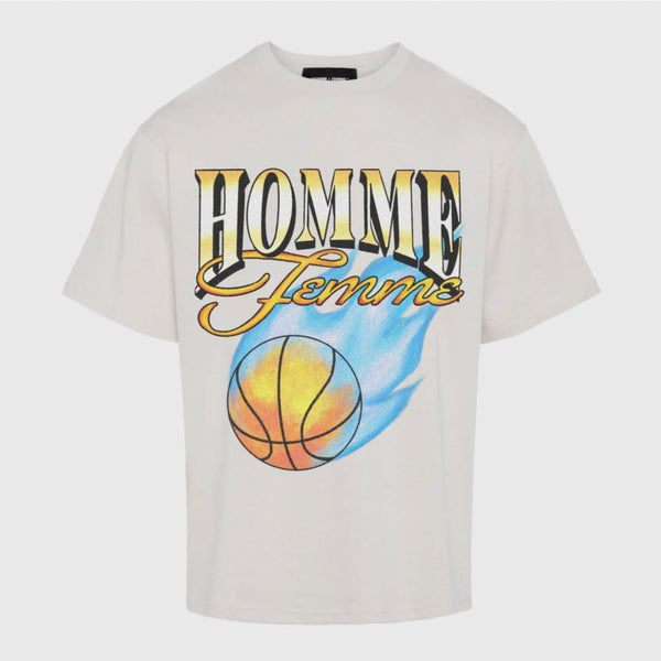 Homme Femme Heat Check Tee In Cream And Gold