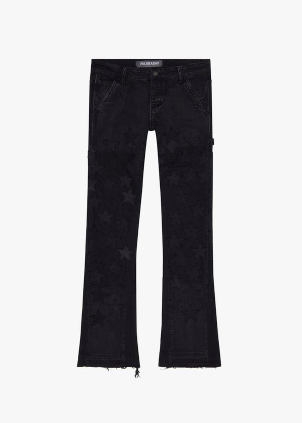 Valabasas “V-Stars” Black Stacked Flare Jeans