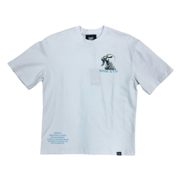 Denim City “Goat” White/Baby Blue Stones Tee