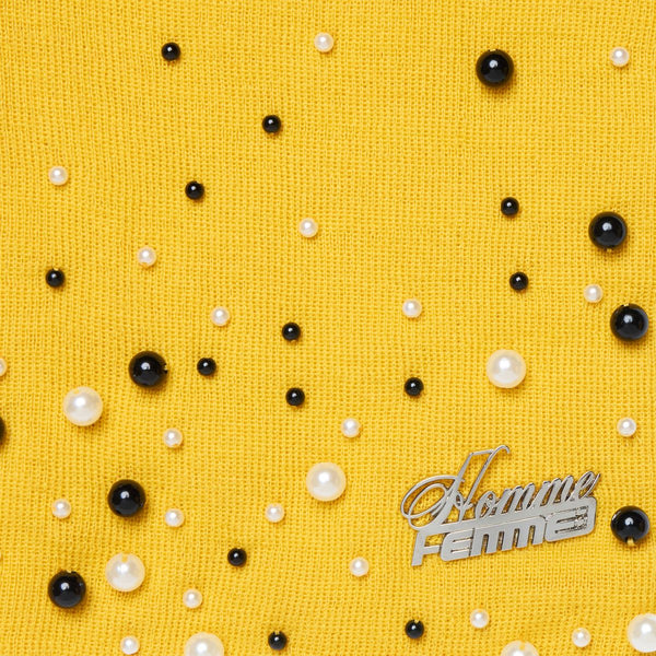 Homme Femme Pearl Beanie In Yellow
