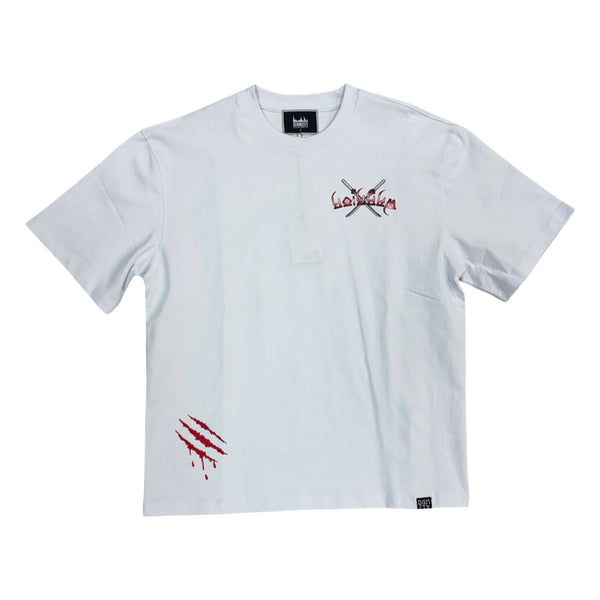 Denim City “Warriors” White/Red Stones Tee