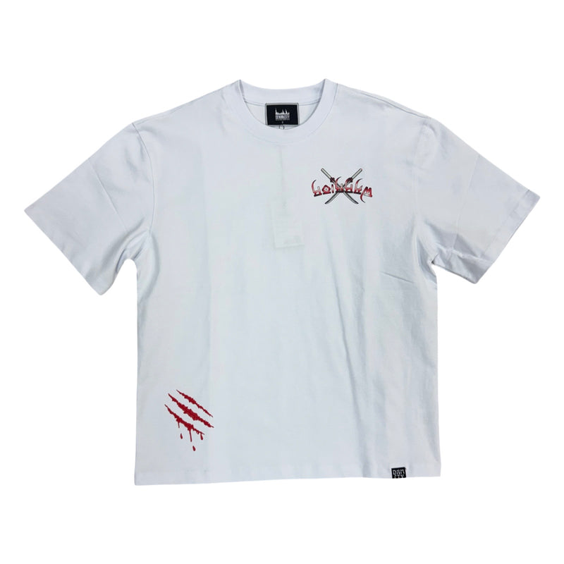 Denim City “Warriors” White/Red Stones Tee