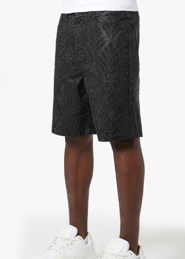 Guapi All Black Embellished Denim Shorts