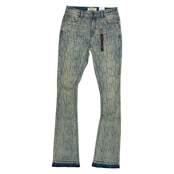 Reelistik Diamond Letter Stacked Jeans (RST-1200)
