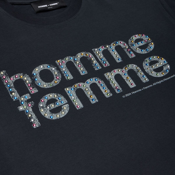 Homme Femme “Mardi Gras” Cropped Black Tee