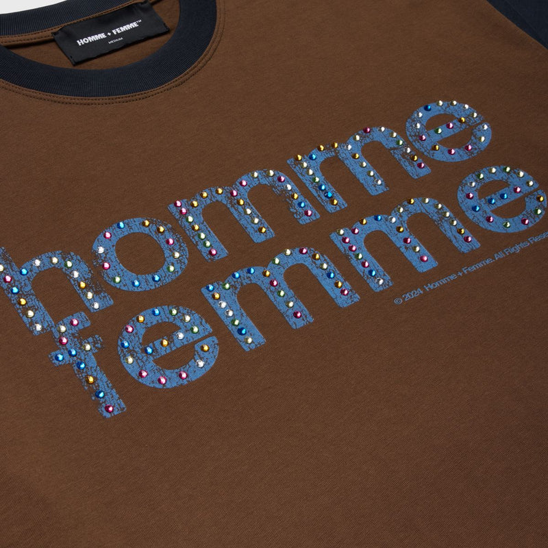Homme Femme “Mardi Gras” Cropped Brown Tee