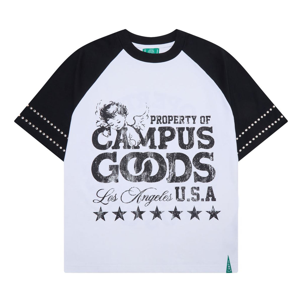 Campus “Seraph” Black Varsity Raglan Tee – Era Clothing Store