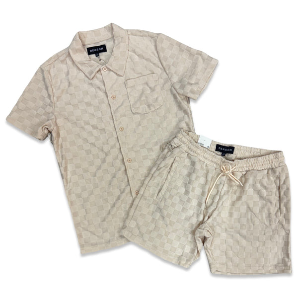 Reason Checkerboard Cream Short Set