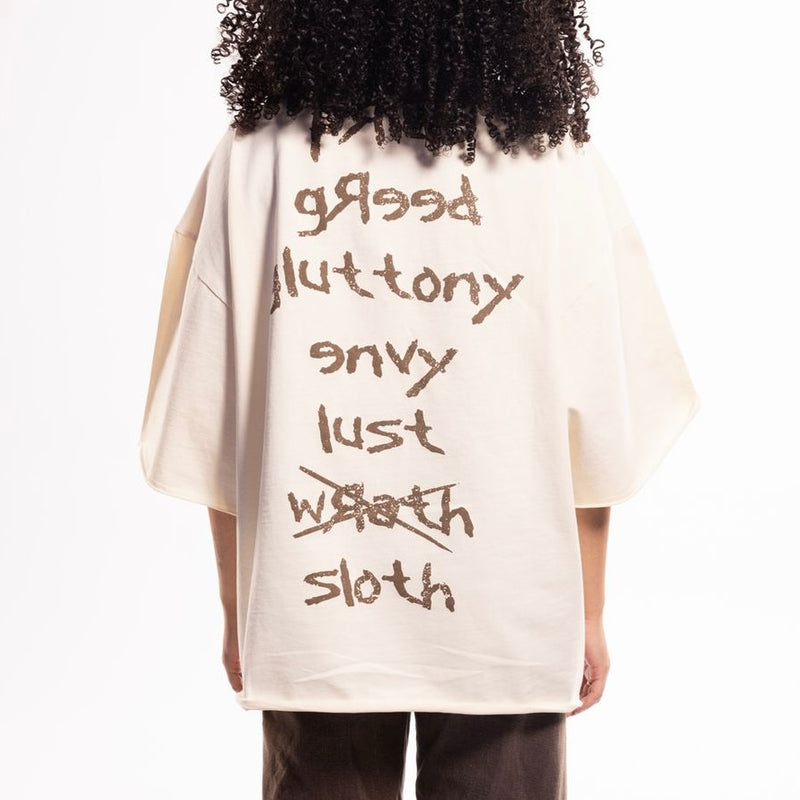 Wrathboy “7 Sins” Cream Oversized Tee