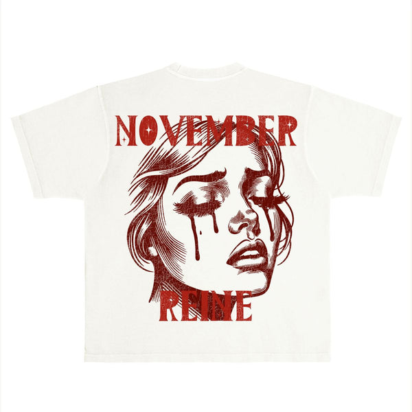 November Reine “Breaking Hearts” Fire Orange Tee