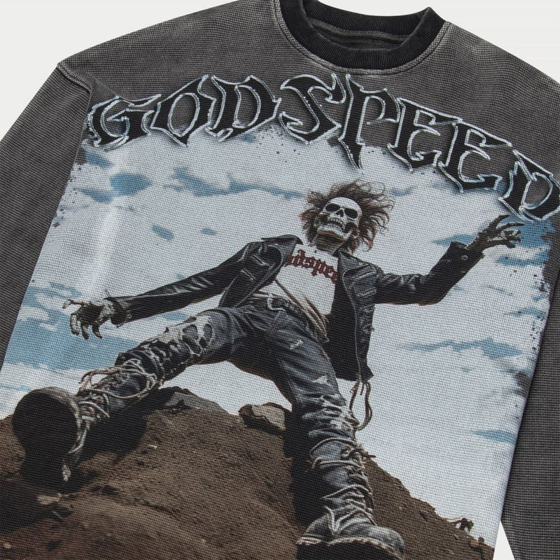 Godspeed “Rocker” Grey Wash Thermal L/S Tee