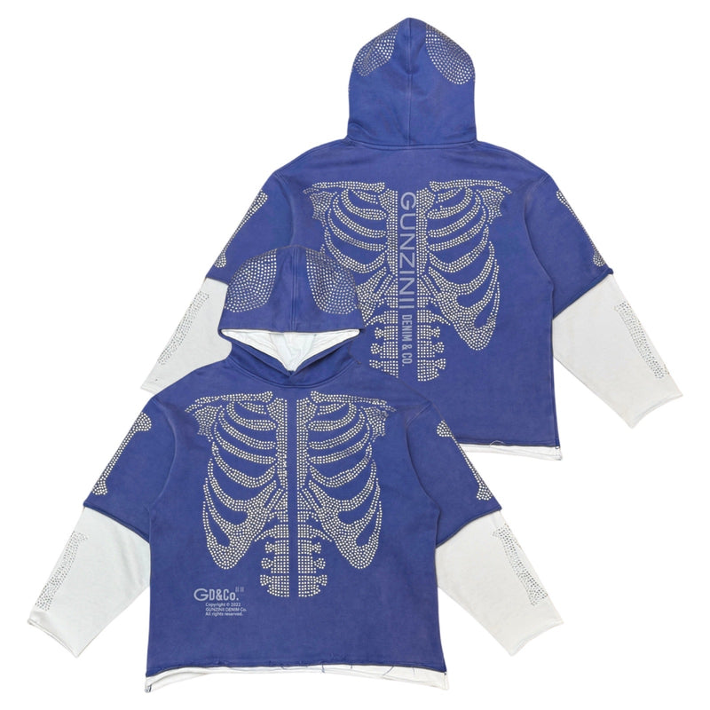 Gunzinii Studded Ribs Royal Hoodie