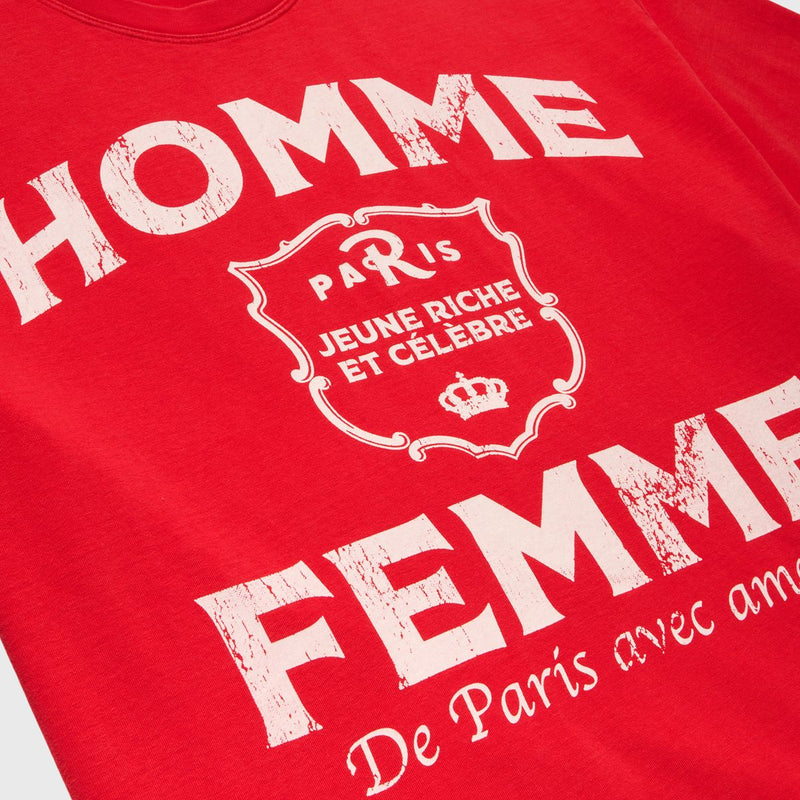 Homme Femme “Amour” Cropped Red Tee