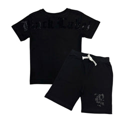 Kids Raw “Black Label” Black Short Set