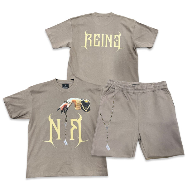 November Reine “Razor” Stone Taupe Short Set