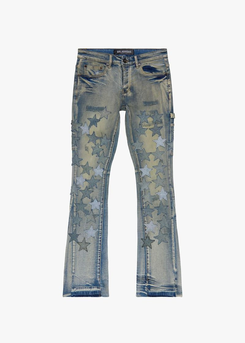 Valabasas “V-Stars” Vintage Wash Stacked Flare Jeans