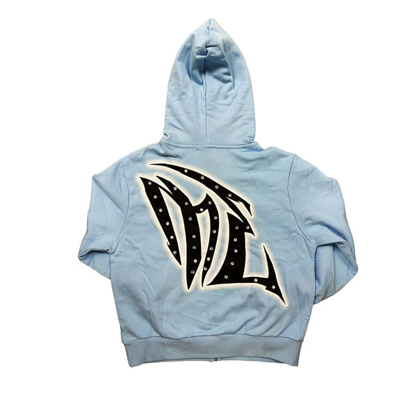 Mixed Emotion “Graffiti” Blue Zipper Hoodie