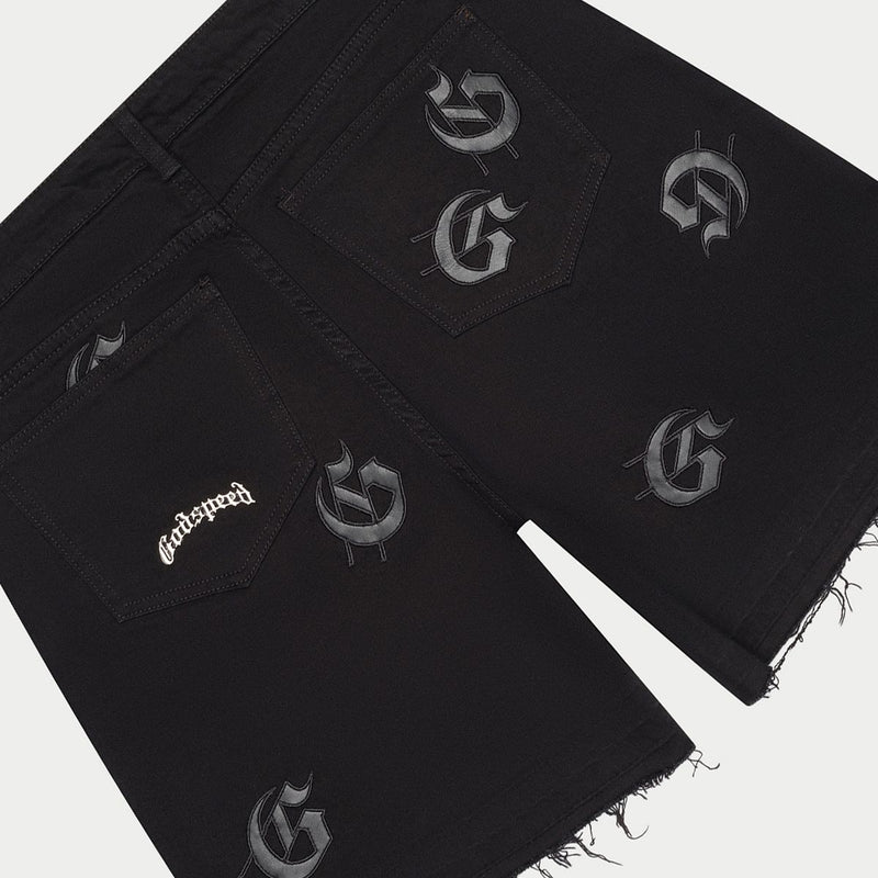 Godspeed “Infinity” Black Denim Shorts