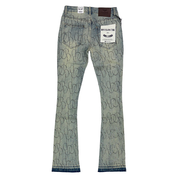 Reelistik Diamond Letter Stacked Jeans (RST-1200)