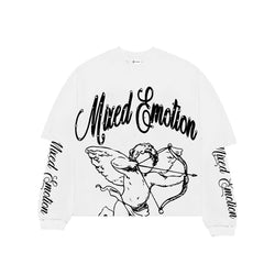 Mixed Emotion “Blur” White Thermal L/S Tee