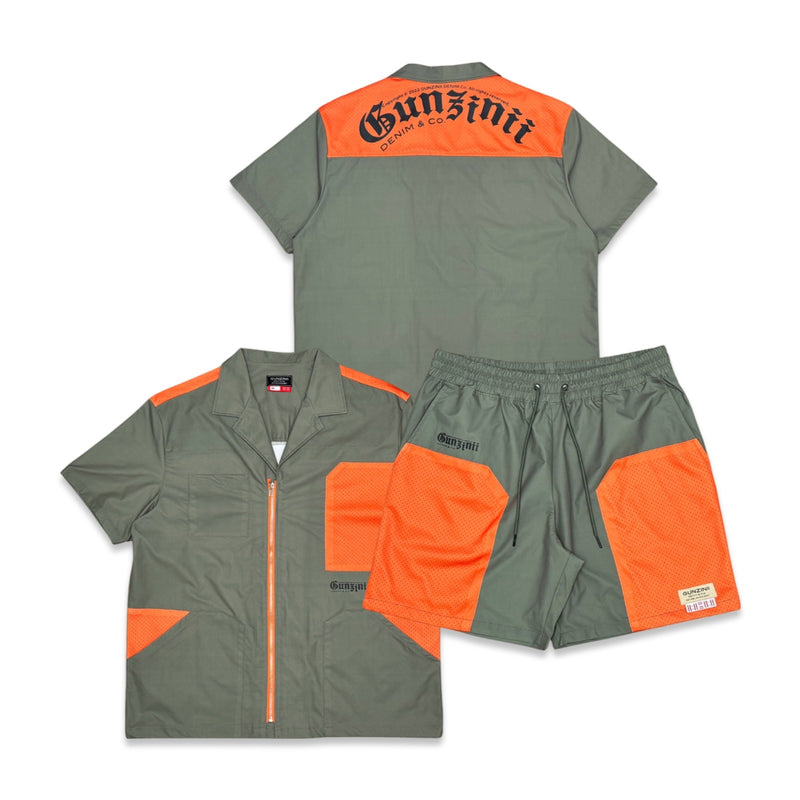 Gunzinii “Cut & Sew” Olive Short Set