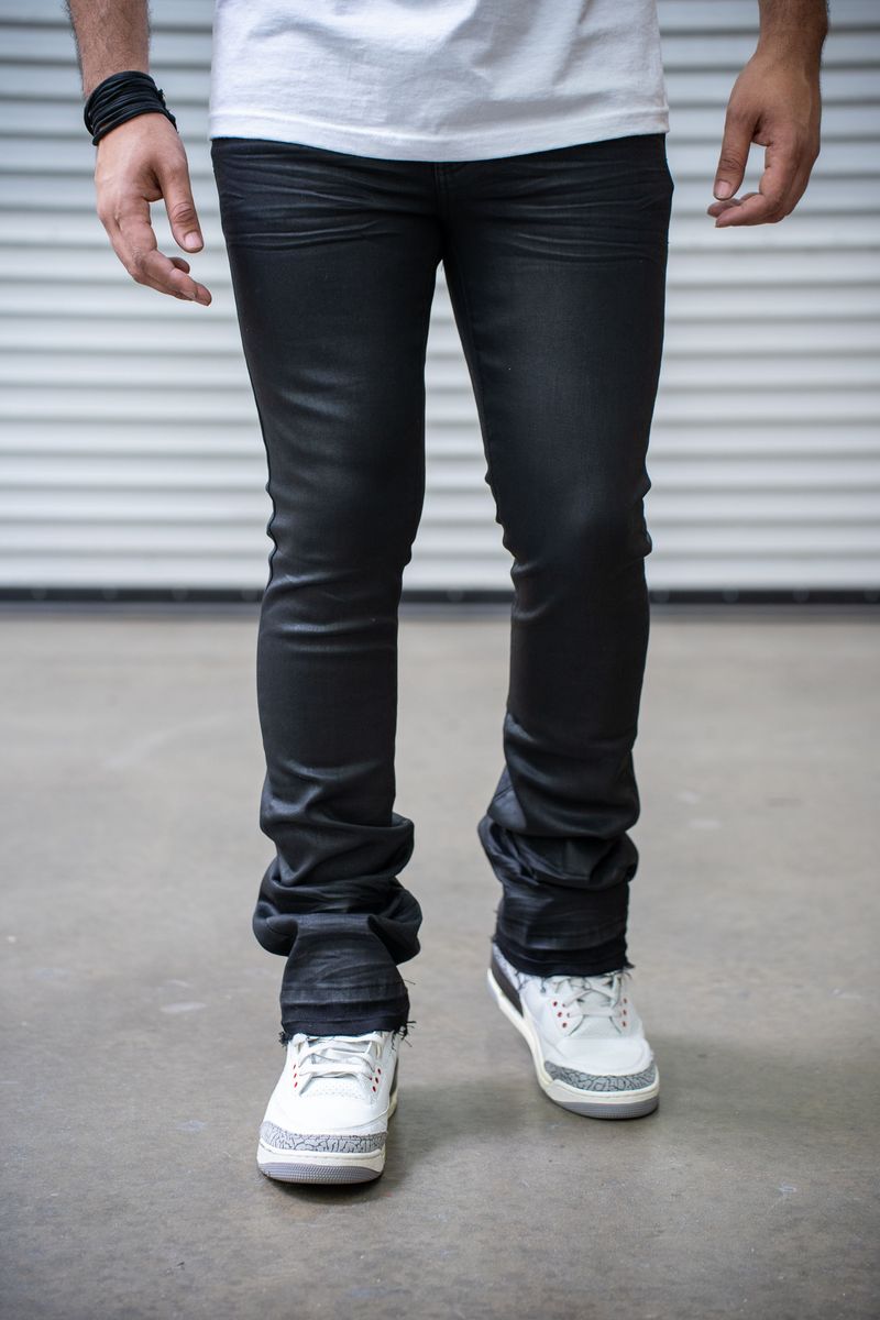 Reelistik Roma Wax Black Stacked Jeans (RST5017)