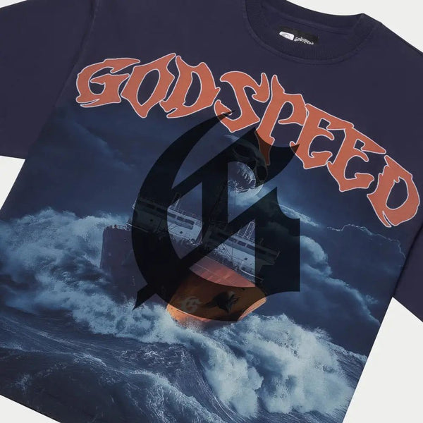 Godspeed “Sea Sick” Navy Tee