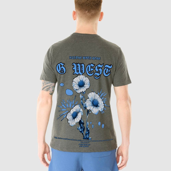 G West Blue Garden Charcoal Tee