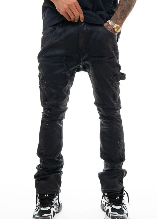 Vicious “Embellished Wax” Coated Jeans