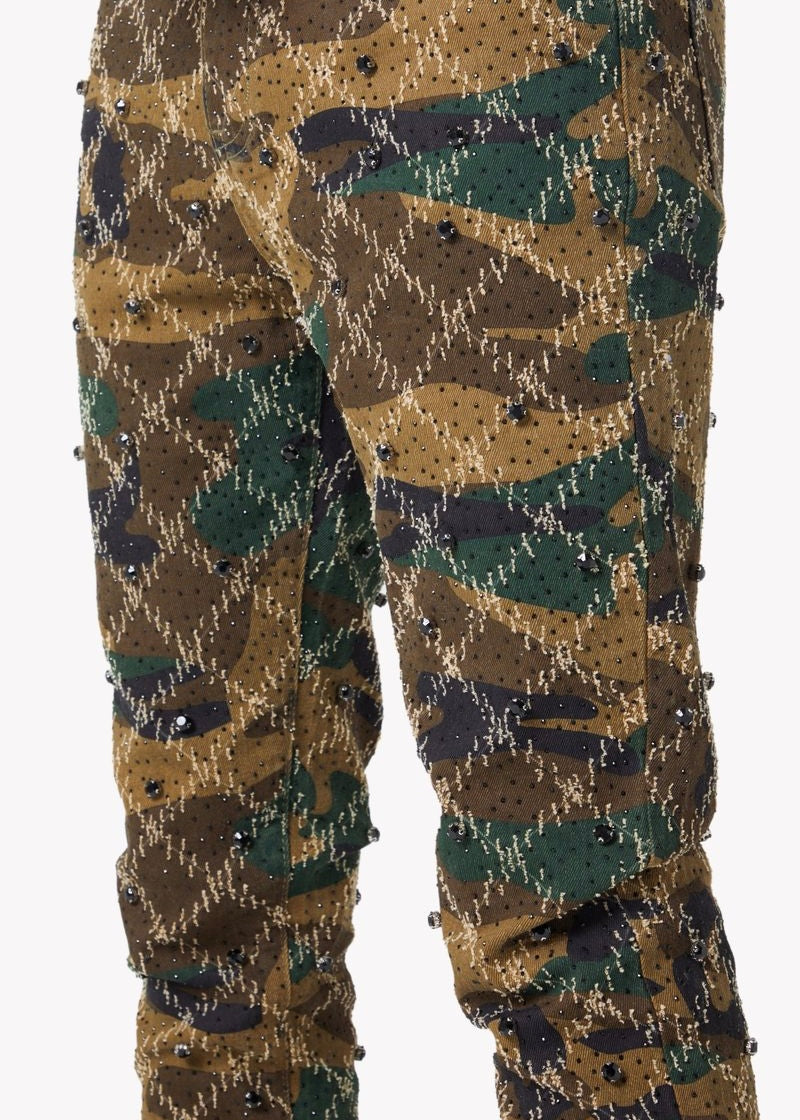 Guapi Camo Embellished Jeans