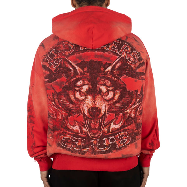 Howlers Club Wolves Club Red Fade Zip Hoodie