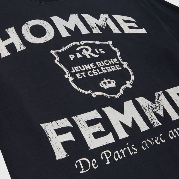 Homme Femme “Amour” Cropped Black Tee