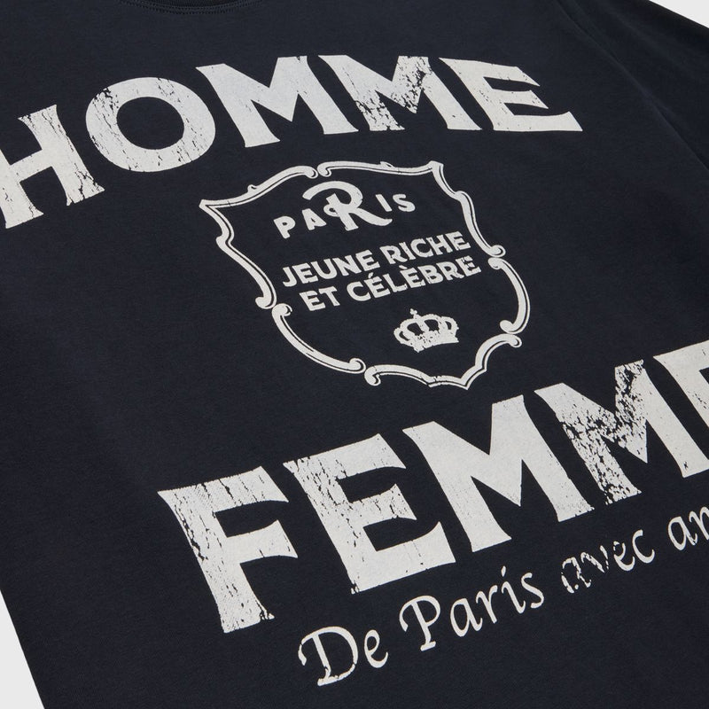 Homme Femme “Amour” Cropped Black Tee