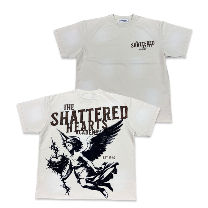 Shattered Hearts “Academy” Beige Tee