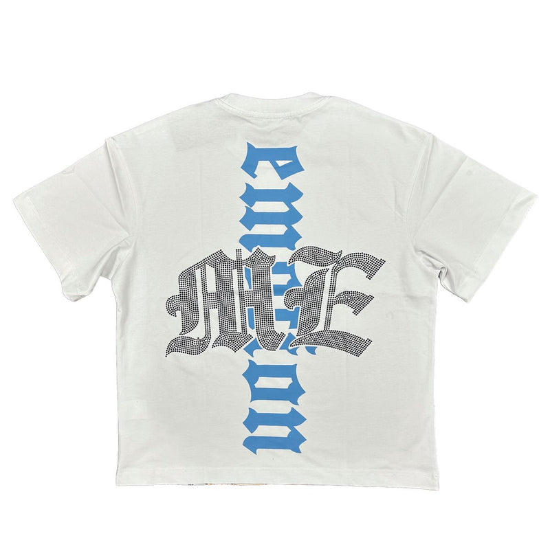 Mixed Emotion “Angel Rhinestone” White Tee