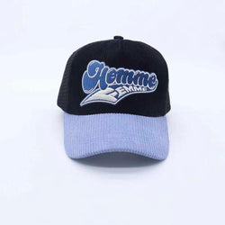 Homme Femme Wave Logo Corduroy Hat In Black/Blue