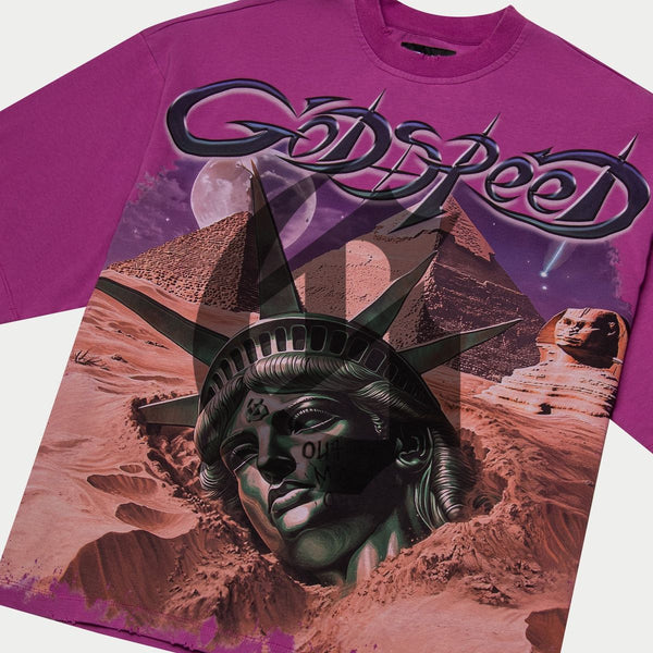 Godspeed “Mother Cairo” Plum Wash Tee