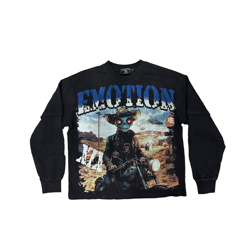 Mixed Emotion “Racer” Black L/S Tee