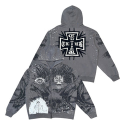 Gunzinii Fearless Grey Zip Up Hoodie