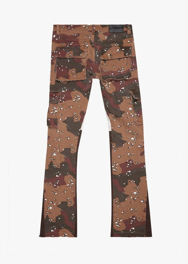 Valabasas “Commander” Taiga Camo Stacked Flare Jeans